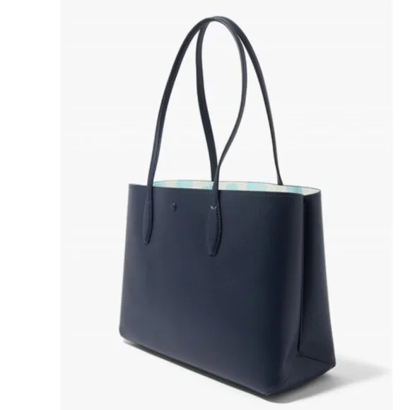 Kate Spade All Day Large Tote Blue Seashell Pop Leather Wristlet Shoulder Bag - Picture 11 of 11